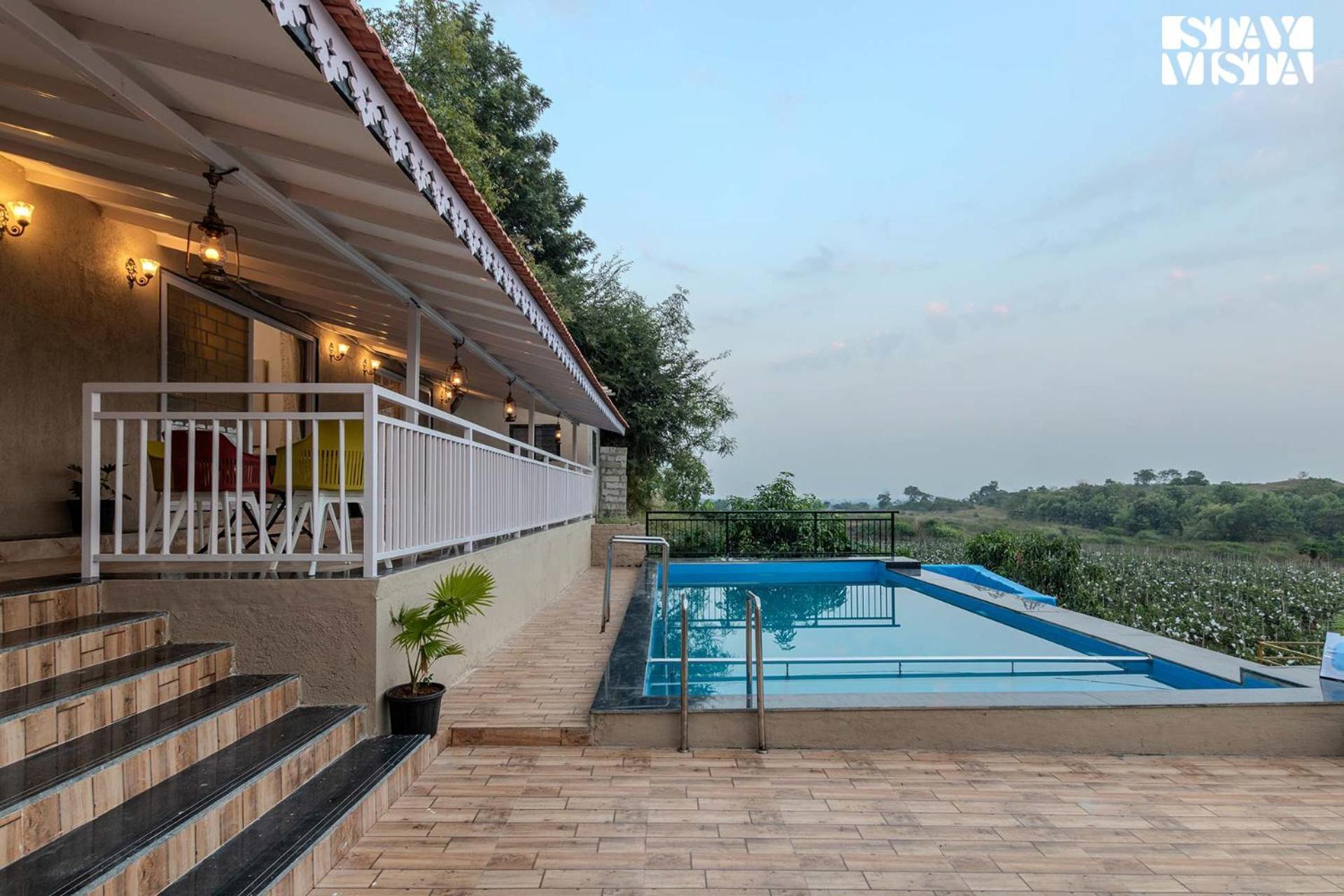 Stayvista'S Harvest Haven - Pool-View Villa With Deck & Machan Near Sula Nashik Exterior photo